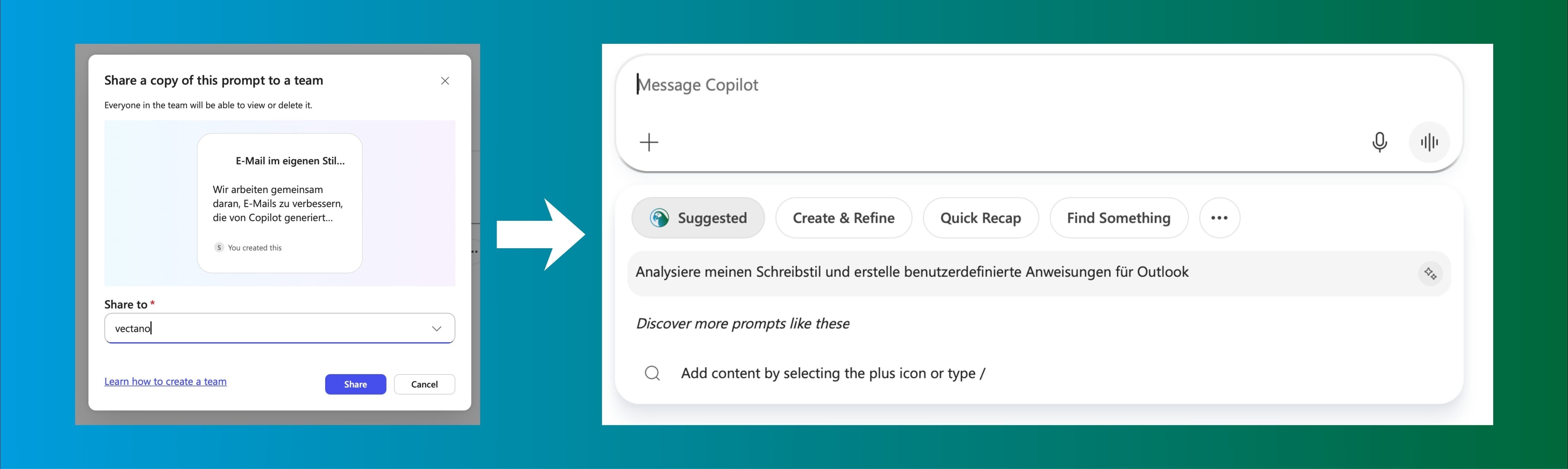 Copilot Prompt Teilen