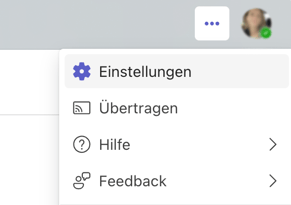 Einstellungen in Teams