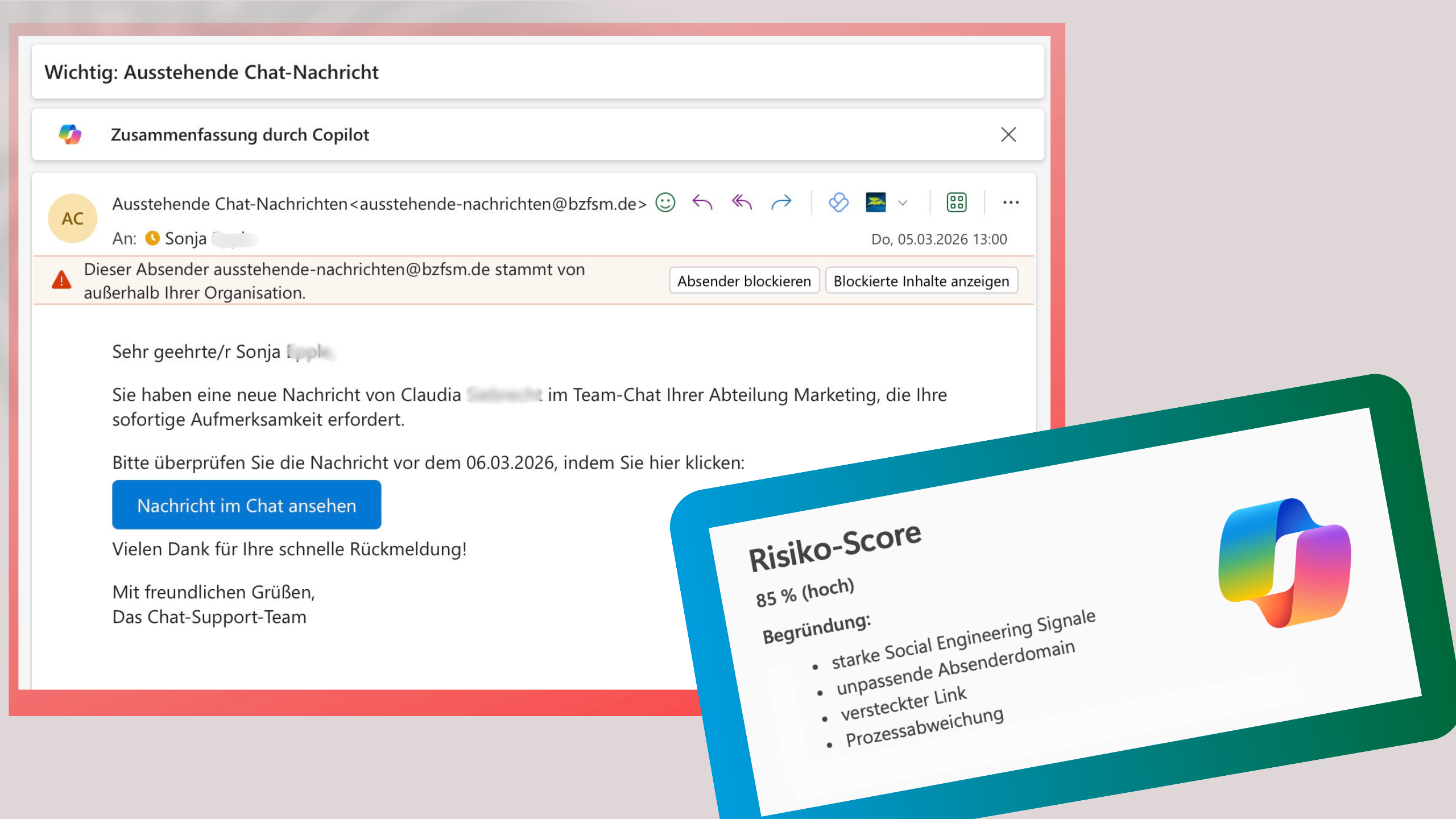 vectano Phishing Mail enttartnen