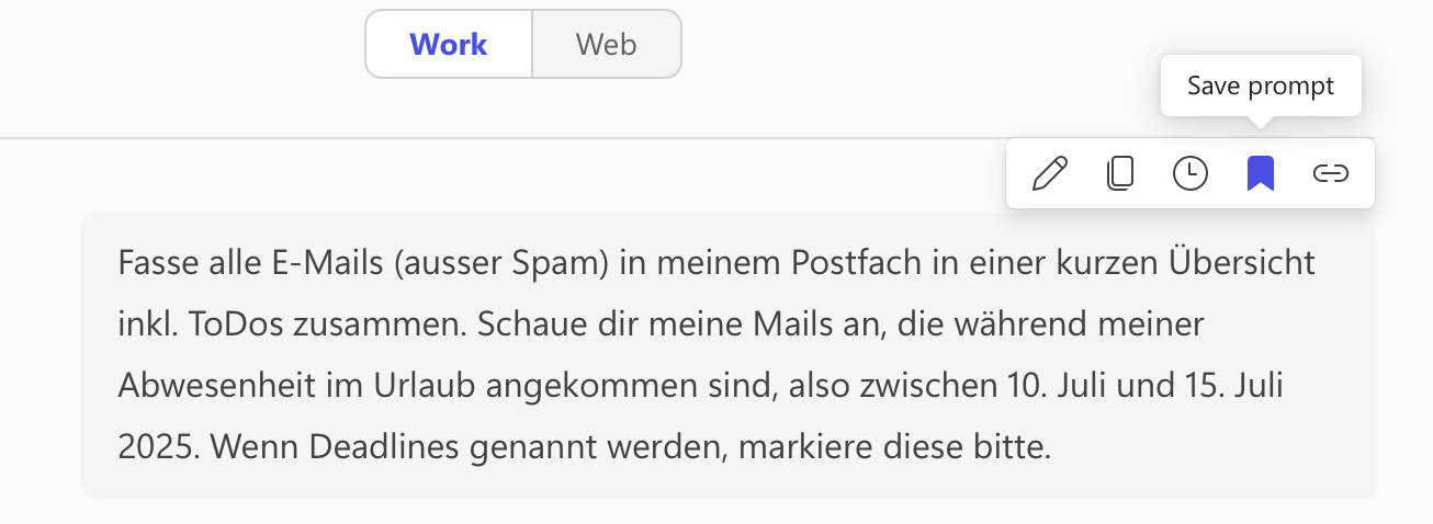 Prompt in Copilot abspeichern